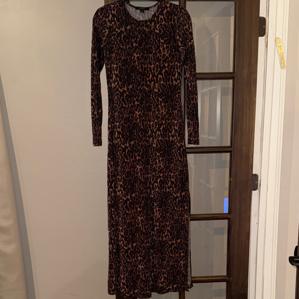All Saints Brown Long Sleeve Dress